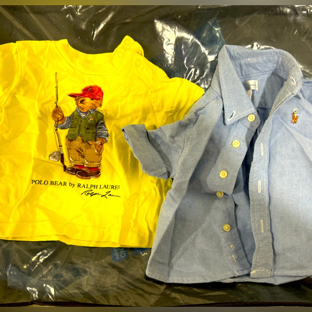 3 month old baby. Polo Ralph Lauren shirt and t shirt